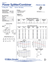 Datasheet PSCQ-2-160 manufacturer Mini-Circuits