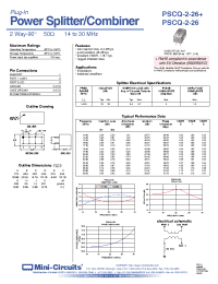 Datasheet PSCQ-2-26+ manufacturer Mini-Circuits