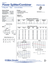 Datasheet PSCQ-2-3.4 manufacturer Mini-Circuits