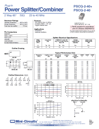 Datasheet PSCQ-2-40+ manufacturer Mini-Circuits