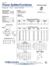 Datasheet PSCQ-2-400 manufacturer Mini-Circuits