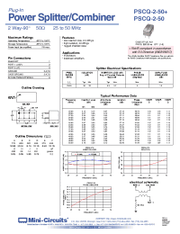 Datasheet PSCQ-2-50+ manufacturer Mini-Circuits