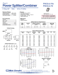 Datasheet PSCQ-2-70 manufacturer Mini-Circuits