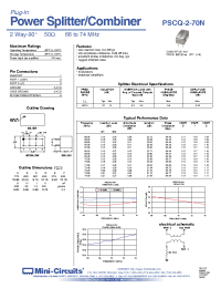 Datasheet PSCQ-2-70N manufacturer Mini-Circuits