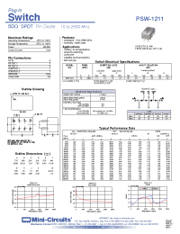 Datasheet PSW-1211 manufacturer Mini-Circuits