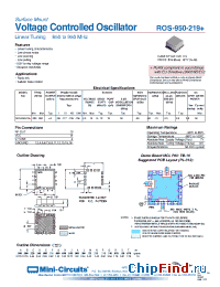Datasheet ROS-950-219+ manufacturer Mini-Circuits