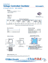 Datasheet ROS-960PV manufacturer Mini-Circuits