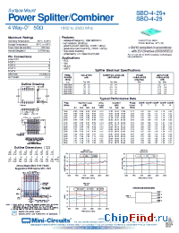 Datasheet SBD-4-25+ manufacturer Mini-Circuits