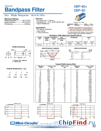 Datasheet SBP-60+ manufacturer Mini-Circuits