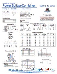 Datasheet SBTC-2-10-5075+ manufacturer Mini-Circuits