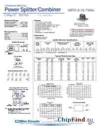 Datasheet SBTC-2-10-7550+ manufacturer Mini-Circuits