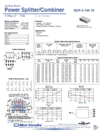 Datasheet SCP-4-1W-75 manufacturer Mini-Circuits