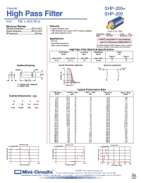Datasheet SHP-200 manufacturer Mini-Circuits