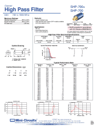 Datasheet SHP-700 manufacturer Mini-Circuits