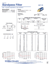 Datasheet SIF-70 manufacturer Mini-Circuits