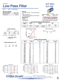 Datasheet SLP-850 manufacturer Mini-Circuits