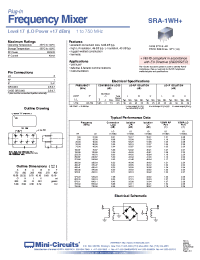Datasheet SRA-1WH+ manufacturer Mini-Circuits