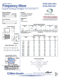 Datasheet SYM-25DLHW+ manufacturer Mini-Circuits