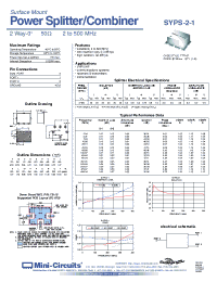 Datasheet SYPS-2-1 manufacturer Mini-Circuits