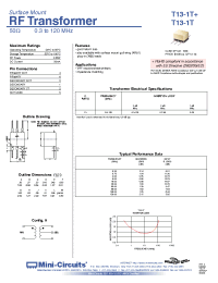 Datasheet T13-1T manufacturer Mini-Circuits