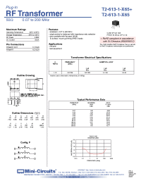 Datasheet T2-613-1-X65+ manufacturer Mini-Circuits