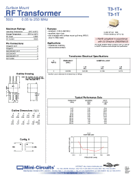 Datasheet T3-1T+ manufacturer Mini-Circuits