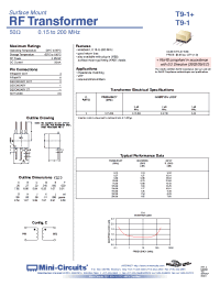 Datasheet T9-1+ manufacturer Mini-Circuits