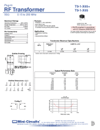 Datasheet T9-1-X65+ manufacturer Mini-Circuits