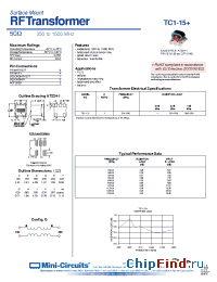 Datasheet TC1-15+ manufacturer Mini-Circuits