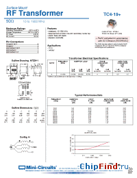 Datasheet TC4-19+ manufacturer Mini-Circuits