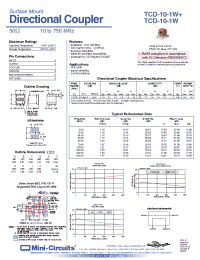 Datasheet TCD-10-1W+ manufacturer Mini-Circuits