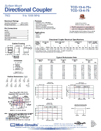 Datasheet TCD-13-4-75+ manufacturer Mini-Circuits