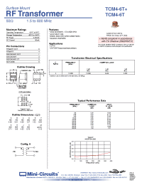 Datasheet TCM4-6T+ manufacturer Mini-Circuits