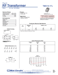 Datasheet TMO-13-1T+ manufacturer Mini-Circuits