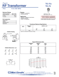 Datasheet TO-75+ manufacturer Mini-Circuits