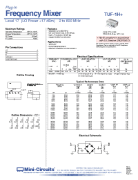 Datasheet TUF-1H+ manufacturer Mini-Circuits