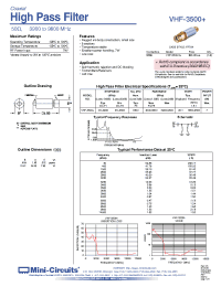 Datasheet VHF-3500+ manufacturer Mini-Circuits