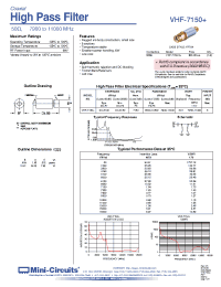 Datasheet VHF-7150+ manufacturer Mini-Circuits