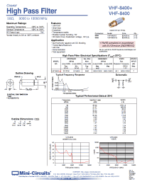 Datasheet VHF-8400 manufacturer Mini-Circuits