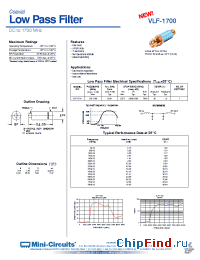 Datasheet VLF-1700 manufacturer Mini-Circuits