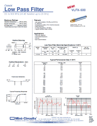 Datasheet VLFX-500 manufacturer Mini-Circuits