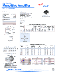 Datasheet VNA-21 manufacturer Mini-Circuits