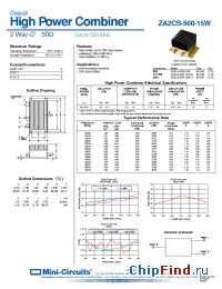 Datasheet ZA2CS-500-15W-N manufacturer Mini-Circuits