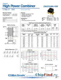 Datasheet ZA2CS-600-10W manufacturer Mini-Circuits