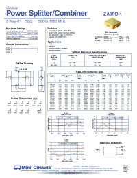 Datasheet ZA3PD-1-N manufacturer Mini-Circuits