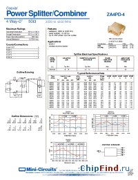 Datasheet ZA4PD-4-N производства Mini-Circuits