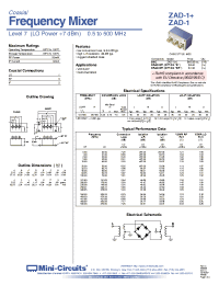 Datasheet ZAD-1+ manufacturer Mini-Circuits