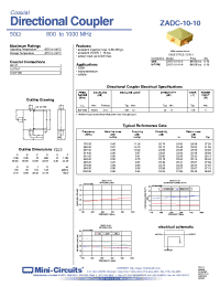 Datasheet ZADC-10-10-S manufacturer Mini-Circuits