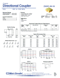 Datasheet ZADC-30-10-N manufacturer Mini-Circuits