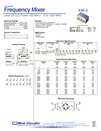 Datasheet ZAY-2 manufacturer Mini-Circuits